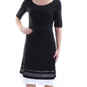 St. John beautiful black & white dress, size 6 NWT